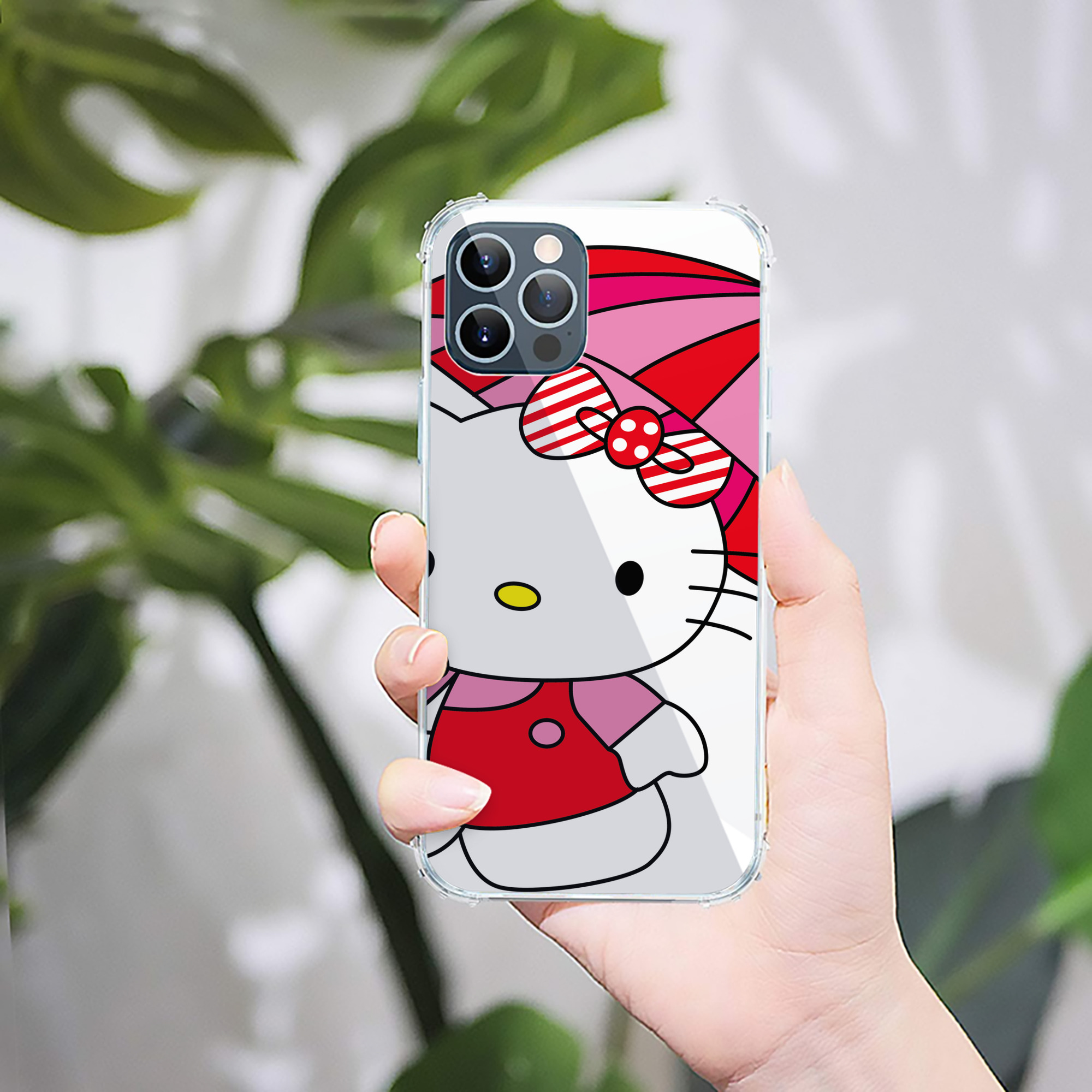 （画像用） Hello Kitty ハローキティ 【iPhone 12シリーズ対応】透明スマホケース（クリアソフトケース）